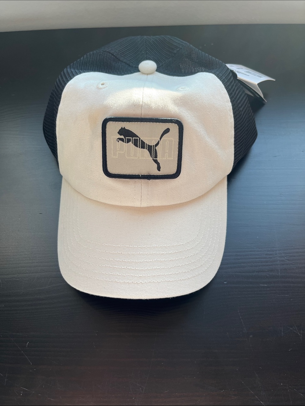 Puma Kids White Front Black Mesh Trucker Hat